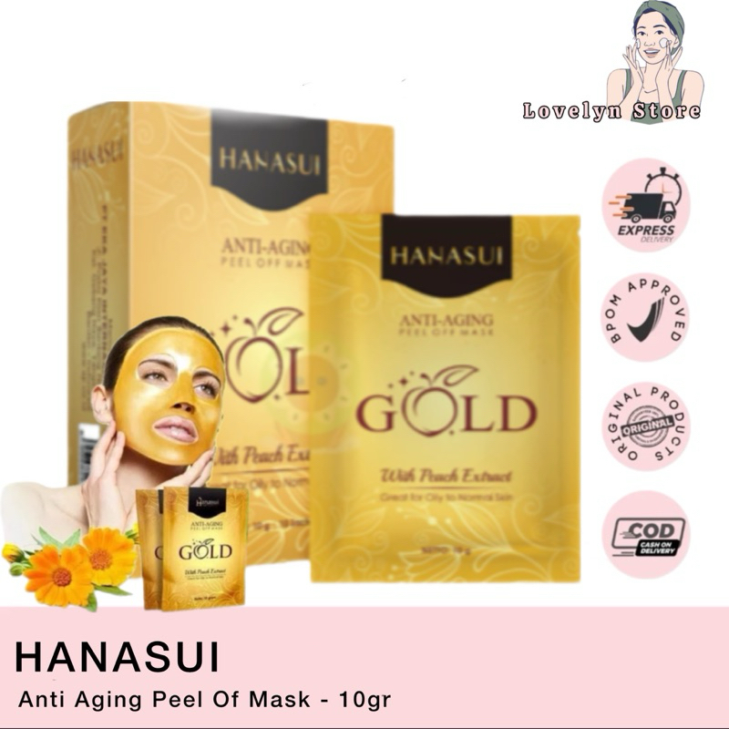 Jual LOVELYN Hanasui Anti Aging Peel Off Mask Gold Shopee Indonesia