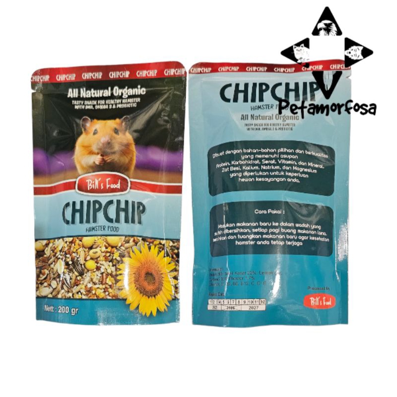 Jual Makanan Hamster CHIPCHIP 200 Gr Hams Food Pakan Harian PREMIUM