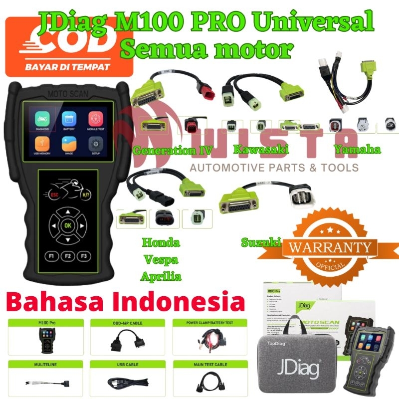 Jual JDIAG M100 PRO UNIVERSAL SEMUA MOTOR SOKET ORIGINAL Scanner