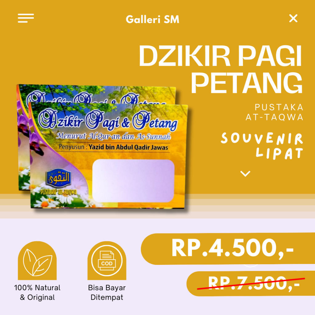 Jual Souvenir Bacaan Dzikir Pagi Petang Pustaka At Taqwa Buku Saku