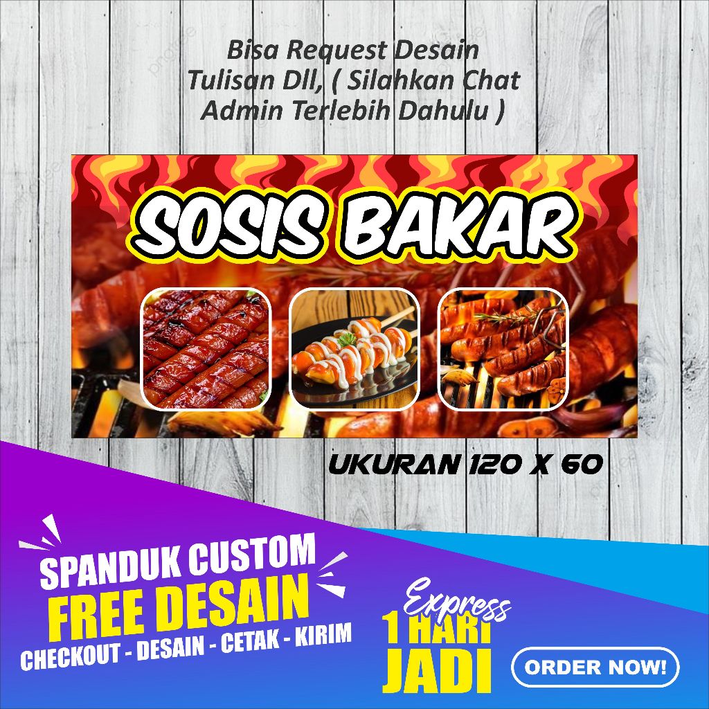 Jual Spanduk Banner Backdrop Sosis Bakar Ukuran X Shopee Indonesia