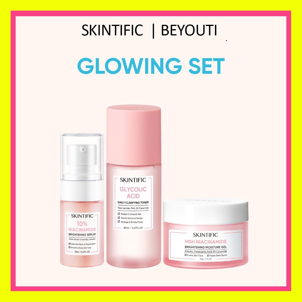 Jual Skintific Paket Skincare Set Daily Whitening Glowing Clarifying