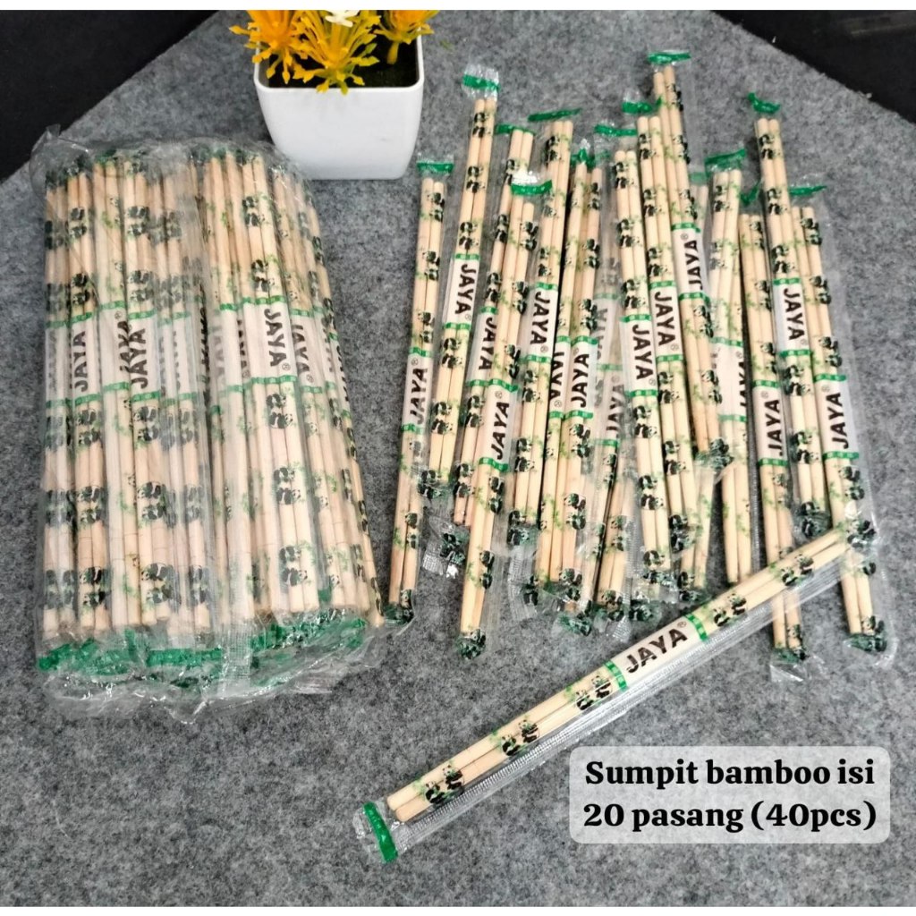 Jual ISI 40 PCS 20 PASANG SUMPIT BAMBU BAMBOO Shopee Indonesia