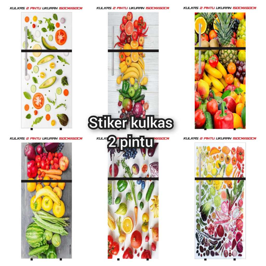 Jual Stiker Kulkas Pintu Ukuran X Cm Motif Buah Buahan Segar