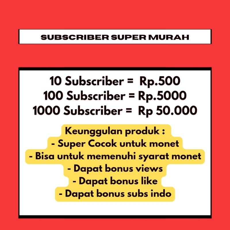 Jual Termurah Subscriber Youtube Untuk Monet Permanent Shopee