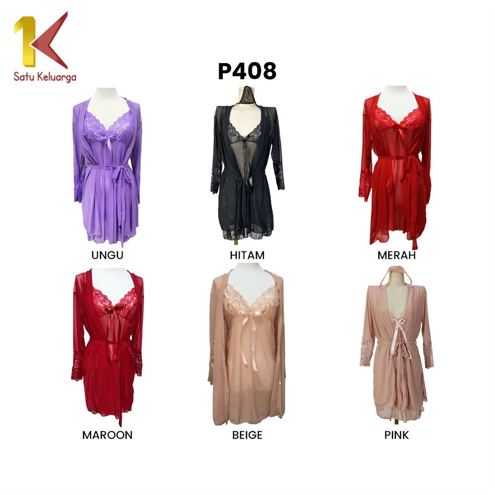 Jual Satukeluarga Surabaya Lingerie Set P408 Baju Tidur Sexy Wanita