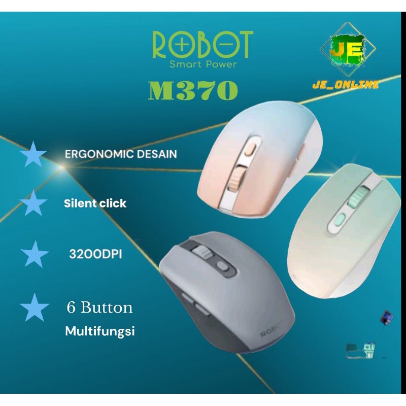 Jual ROBOT M370 Mouse Wireless 2 4GHz Silent Klik Optical 3200DPI