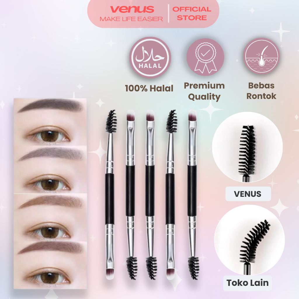 Jual VENUSJKT SIKAT ALIS Makeup Brush 2In1 Eyebrow Brush Eyelash Kuas