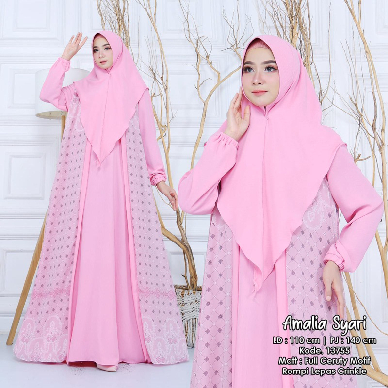 Jual ISI 2 PCS 13755 AMALIA GAMIS SYARI KHUSUS 1 WARNA CERUTY