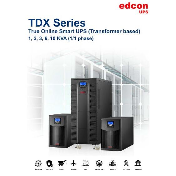 Jual UPS Edcon TDX Series 1 KVA True On Line Smart UPS Transformer