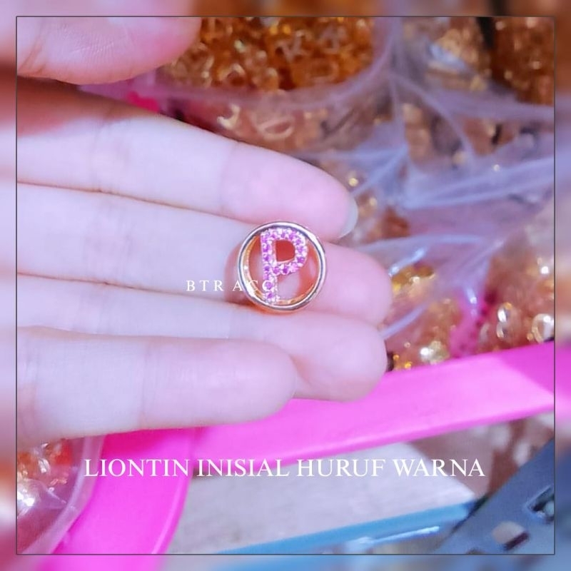 Jual Liontin Huruf Alphabet Motif Love Liontin Inisial Permata Dan