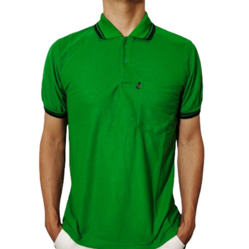 Jual Kaos Polo Shirt Saku Pria Kerah Polos Wangki Polos Saku Lengan