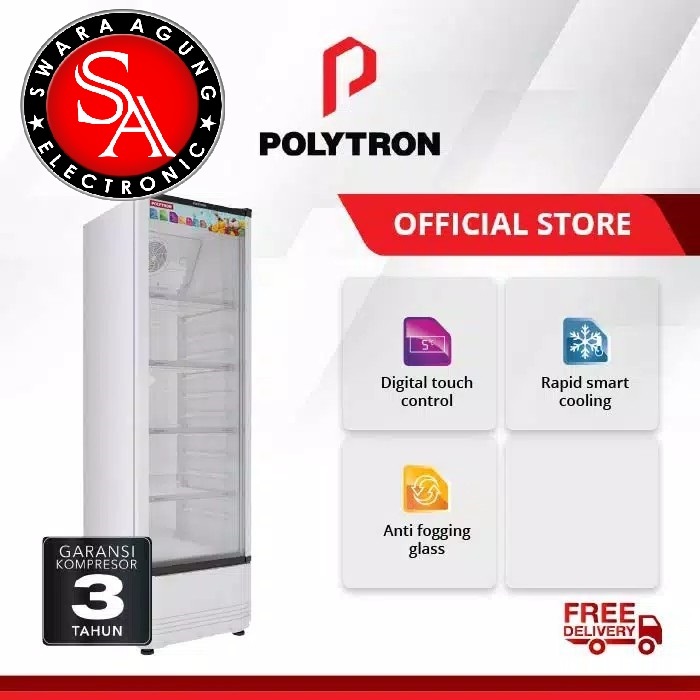 Jual Showcase 4 Rak 230 Liter Polytron Type SCN 230 Khusus Medan