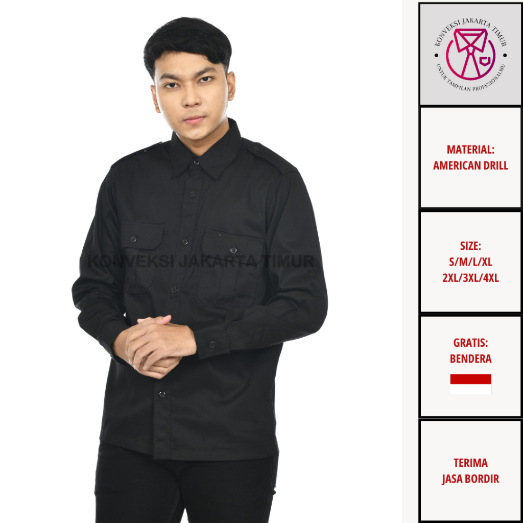 Jual Baju Kemeja Pdl Lengan Panjang Pria Wanita Seragam Pakaian Kerja