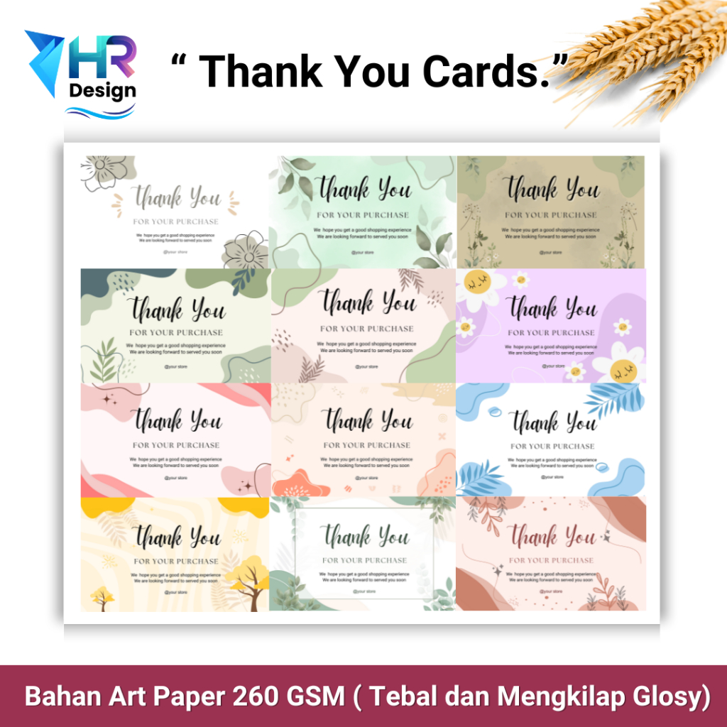 Jual Thank You Card Greeting Card Kartu Ucapan Terimakasih Kartu