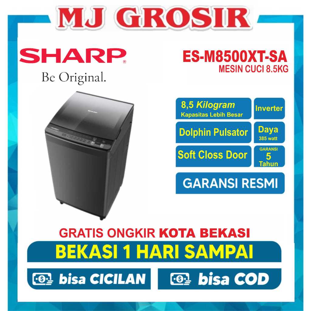 Jual MESIN CUCI 1 TABUNG SHARP ESM 8500 TOP LOADING 8 5 KG ZERO PRE