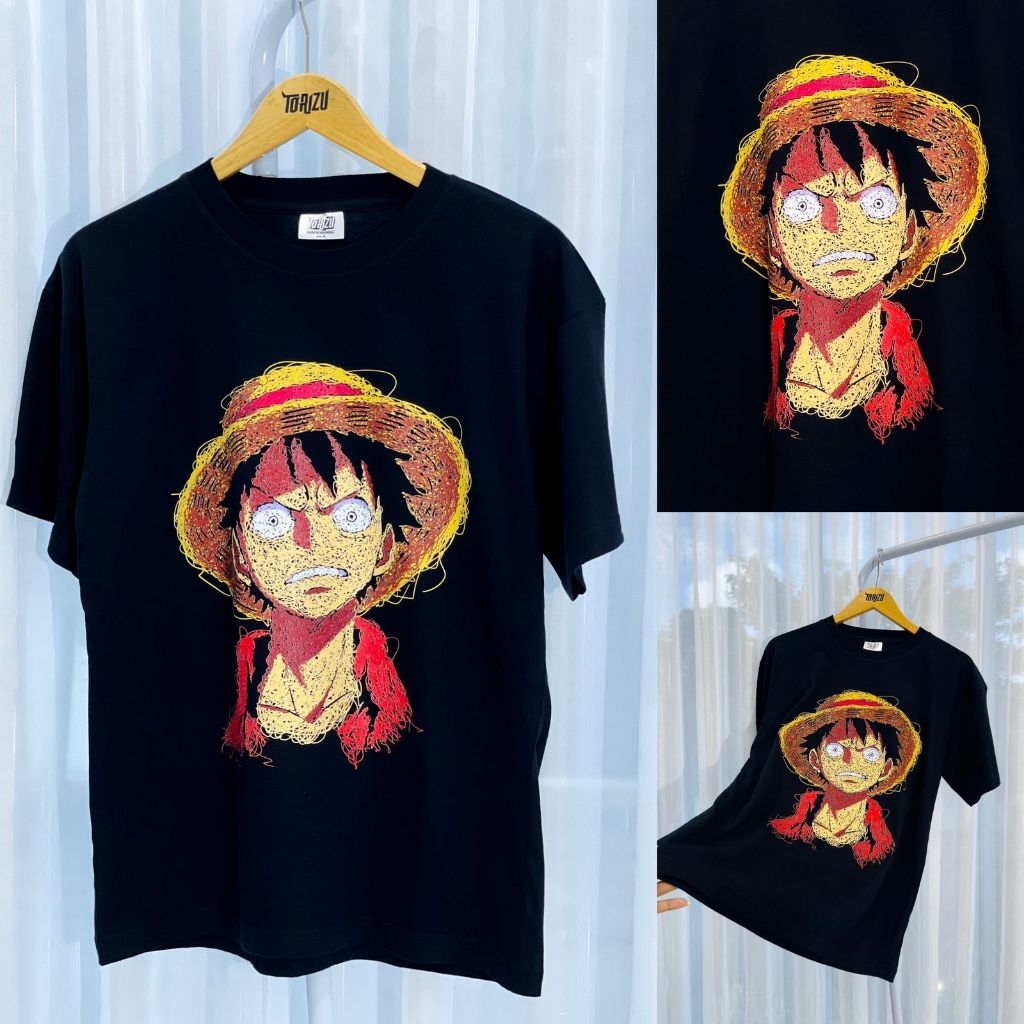 Jual Tshirt Luffy Scribble Art Bundling Pack Anime Manga One Piece