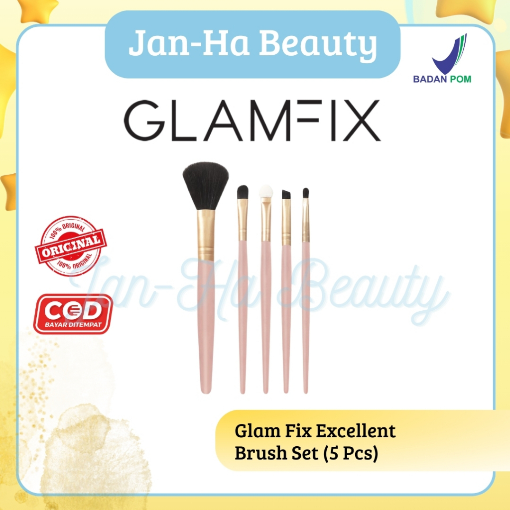 Jual Glamfix Excellent Brush Set Bursh Make Up 5pcs Shopee Indonesia