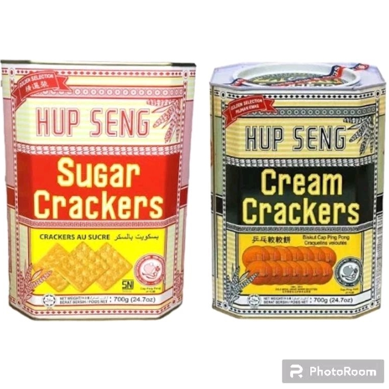 Jual Hup Seng Hupseng Cream Sugar Crackers Biskuit Kaleng 700 Gr