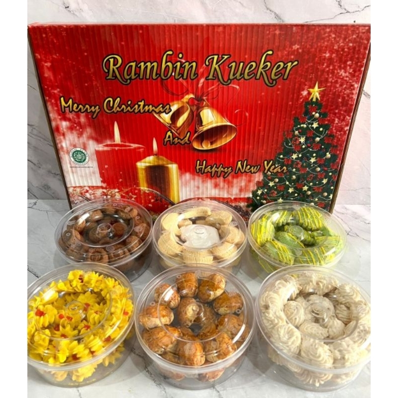 Jual Paket Hampers Natal Kue Kering 6 Toples Kue Kering Christmas