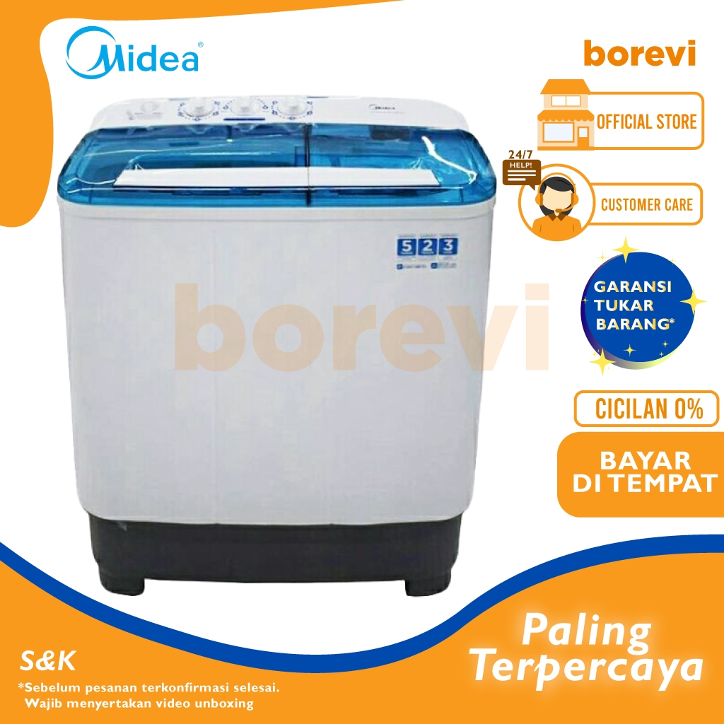 Jual Midea Mtd78 P1301q Mesin Cuci 2 Tabung 6 Kg Spin Dry Mtd78p1301q