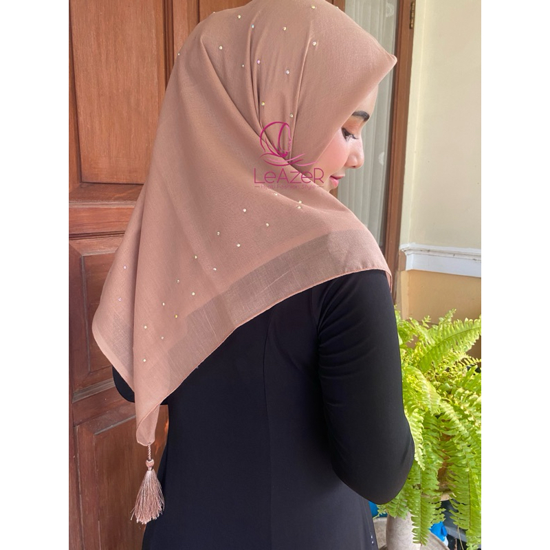 Jual Jilbab Paris Jadul Segi Empat Tassel Swarovski Hijab Paris Payet