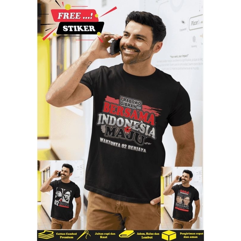 Jual Kaos Prabowo Gemoy Kaos Prabowo Gibran Presiden 2024 Baju Prabowo