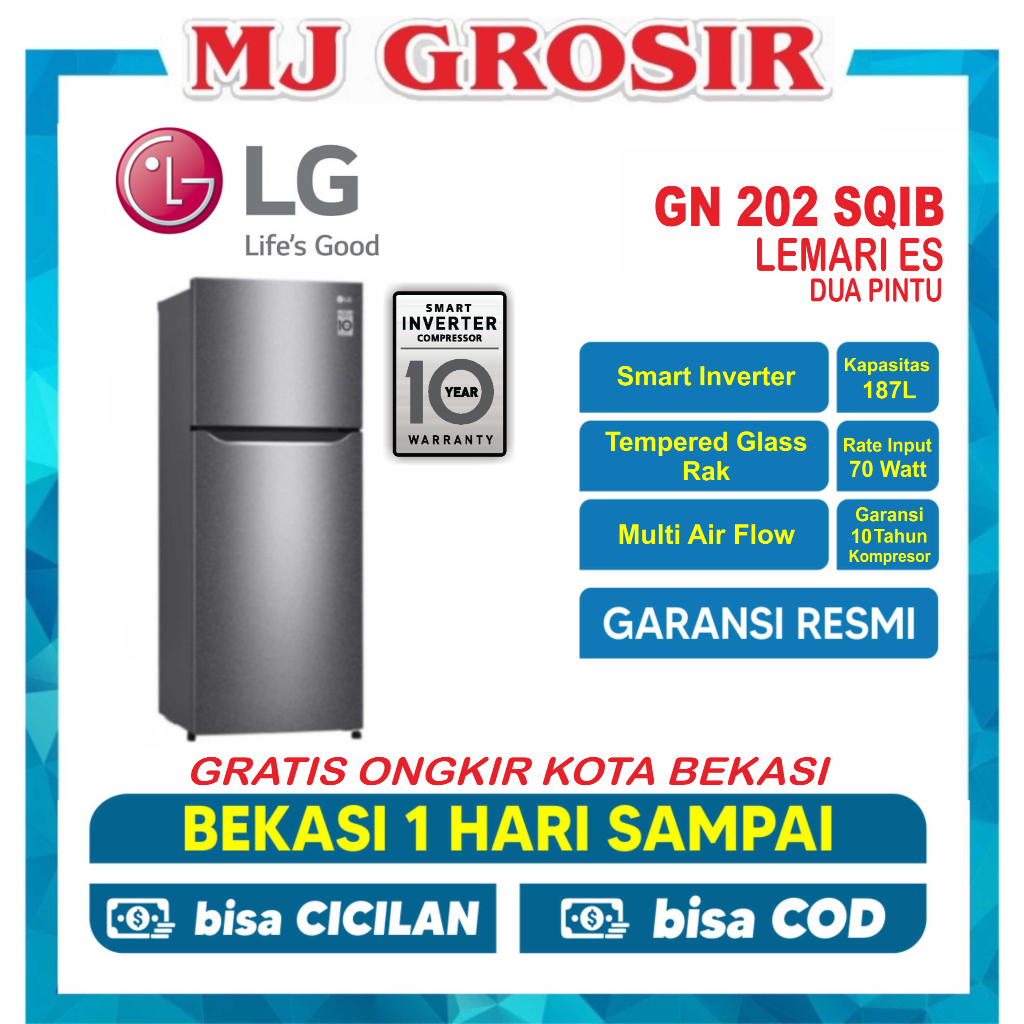 Jual Kulkas Lg Gn B Sqib Gn B Sqmt Lemari Es Pintu Inverter