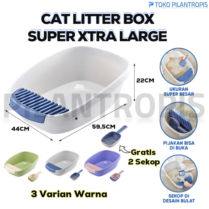 Jual LITTER BOX KUCING JUMBO XL TEMPAT PUP KUCING KOTAK BAK PASIR