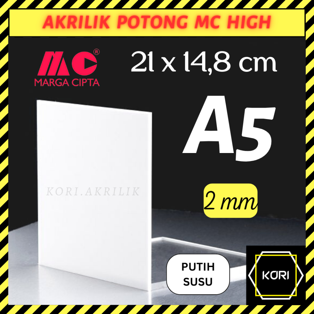 Jual Akrilik Lembaran A5 2 Mm Putih Susu MARGA CIPTA Akrilik 14 8x21