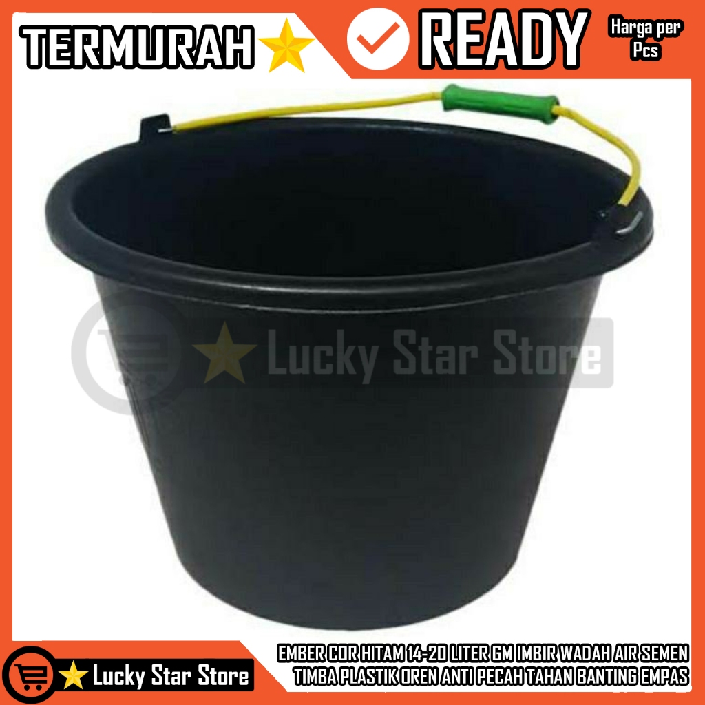 Jual Ember Cor Hitam Uk Liter Gm Imbir Wadah Penampung Air Semen