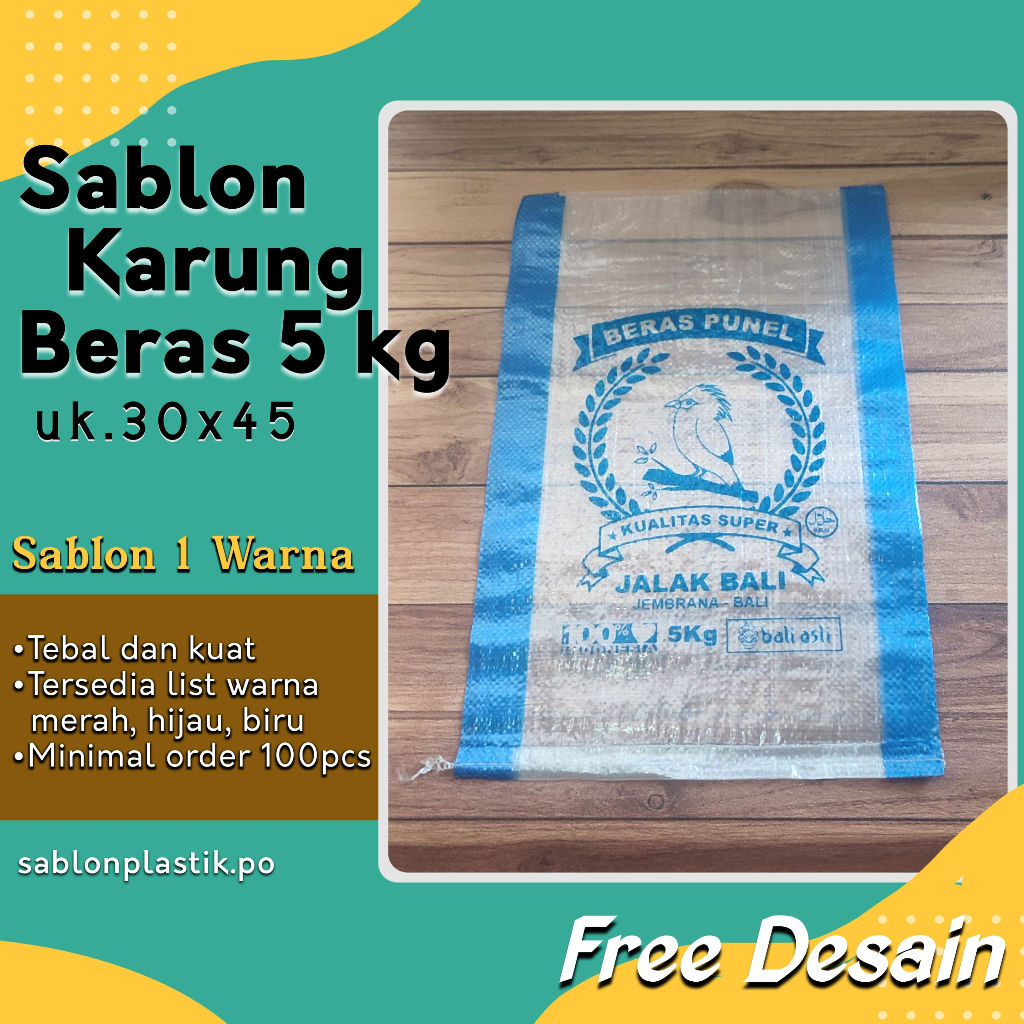 Jual Sablon Sak Beras Kg Bahan Karung Sak Tebal Kemasan Custom