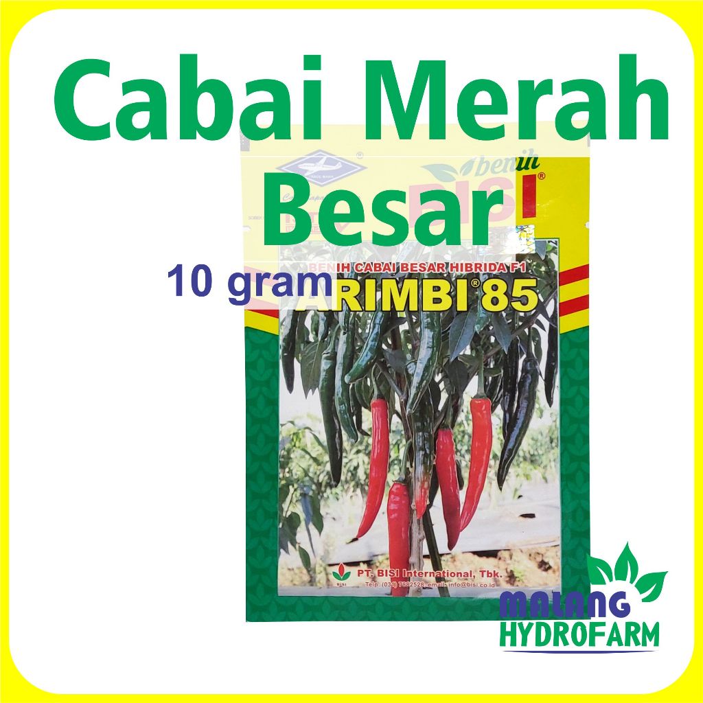 Jual Benih Cabai Besar Arimbi 85 10 Gram Cap Kapal Terbang Merah Hijau