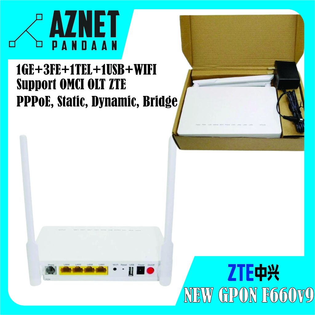 Jual New Gpon Ont Zte F V Ge Fe Tel Usb Wifi Support Omci