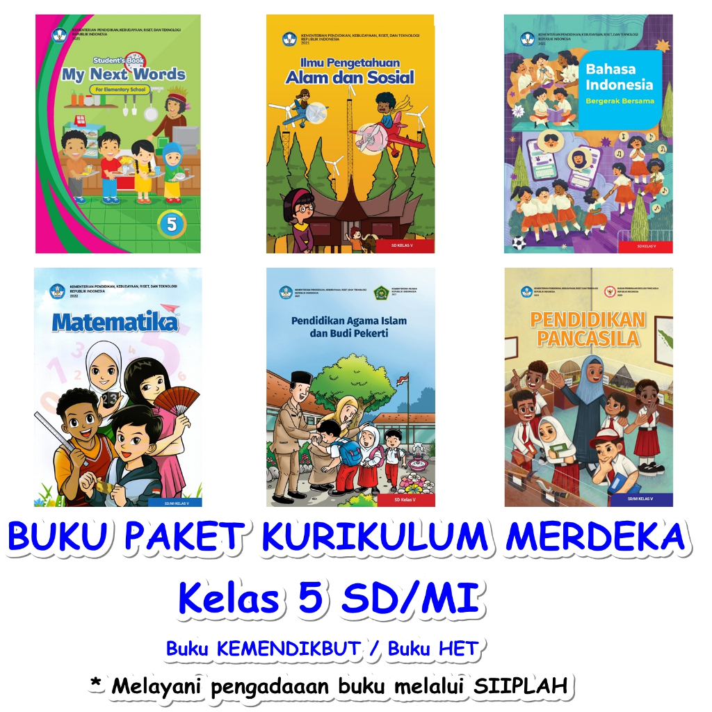 Jual Buku Paket Kelas 5 SD Kurikulum Merdeka Buku HET KEMENDIKBUT