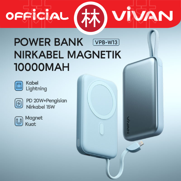 Jual Vivan VPB W13 Powerbank 10000 MAh Wireless Magnetic QC3 0 PD20W