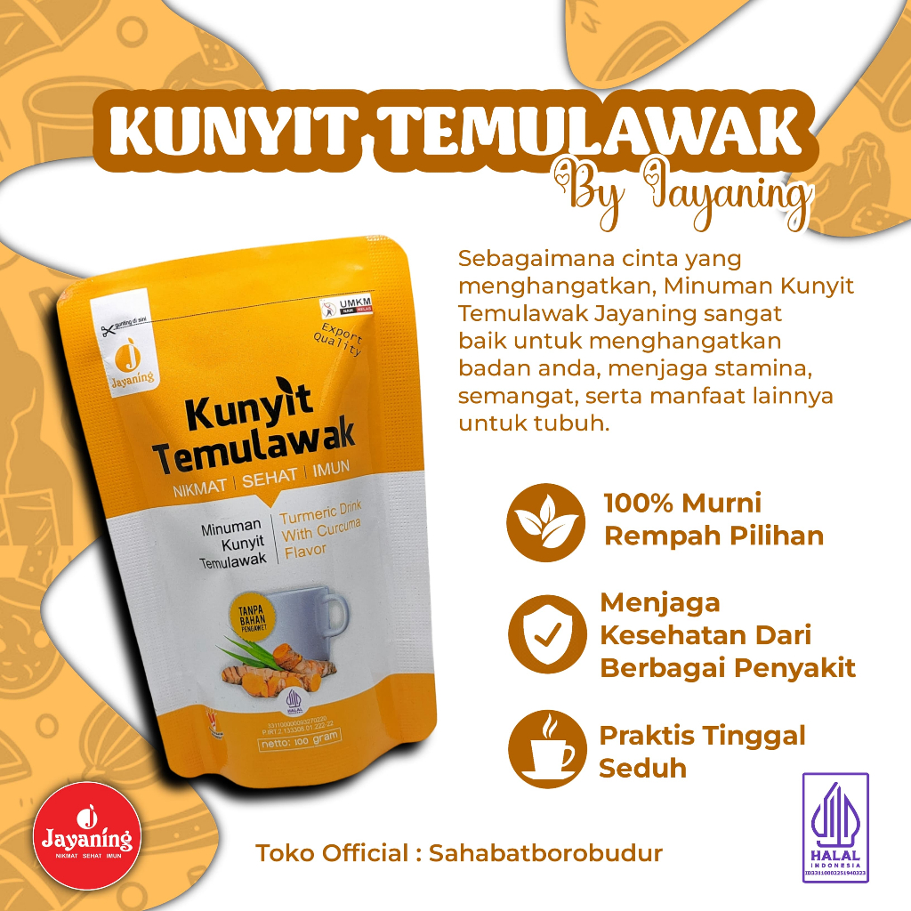 Jual Kunyit Bubuk Temulawak Instan Asli Murni Jayaning 100gr Shopee