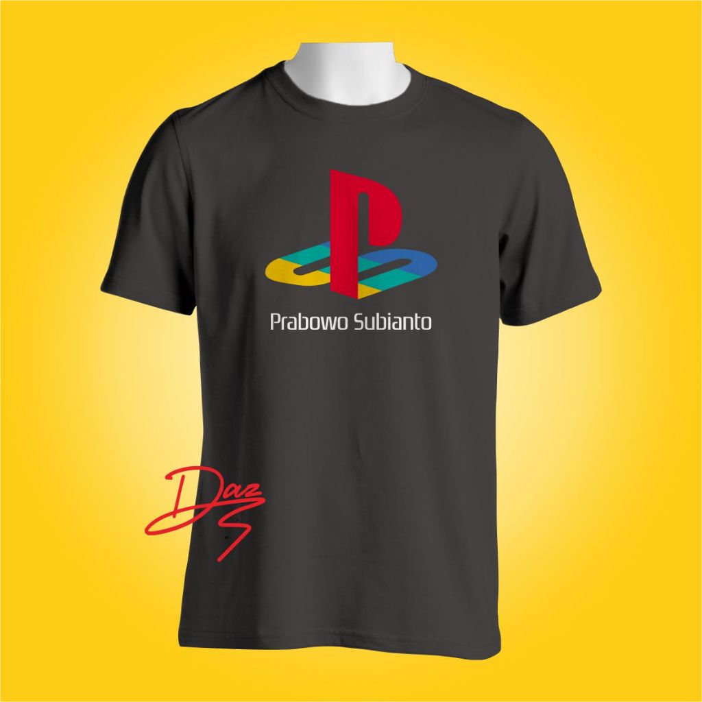 Jual Kaos Plesetan Logo Prabowo Subianto PS Playstation Shopee Indonesia