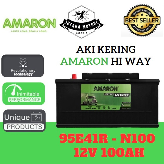 Jual AMARON Aki Kering Mobil HI WAY 95E41R N100 12V 100Ah Genset Kapal