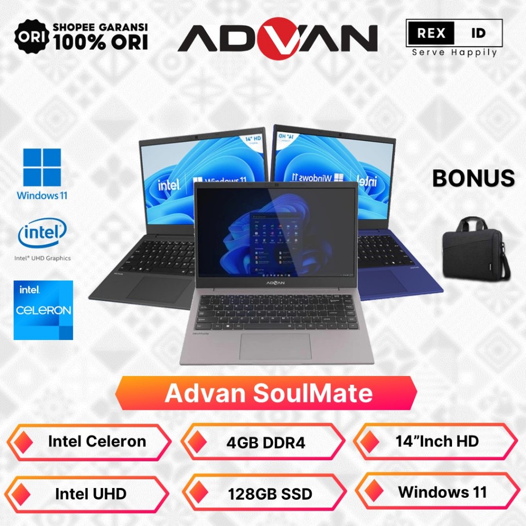 Jual Laptop Murah Advan Soulmate Intel N Gb Gb Hd Windows