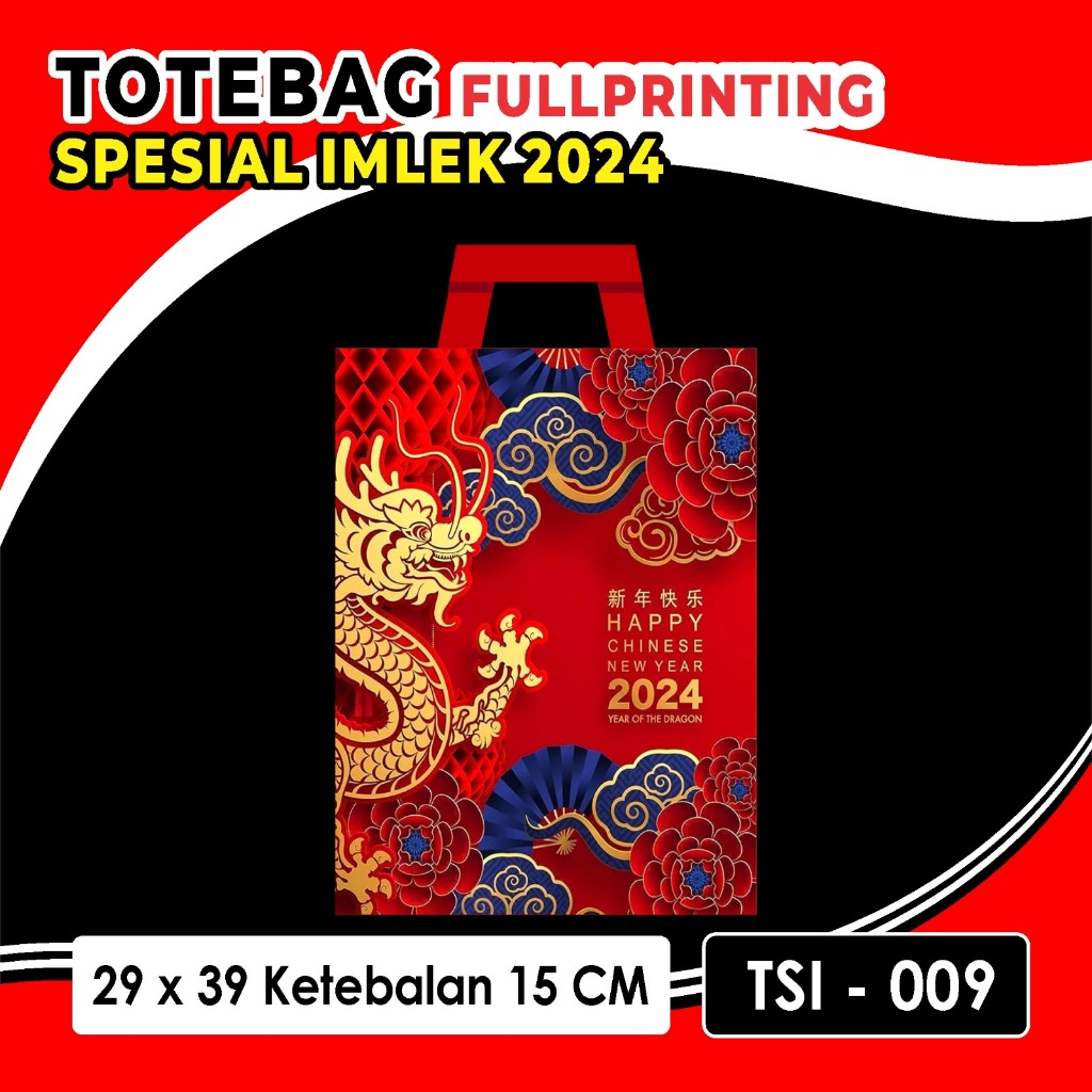 Jual Tas Totebag Spundbond Imlek Shio Naga V Souvenir Tas Imlek