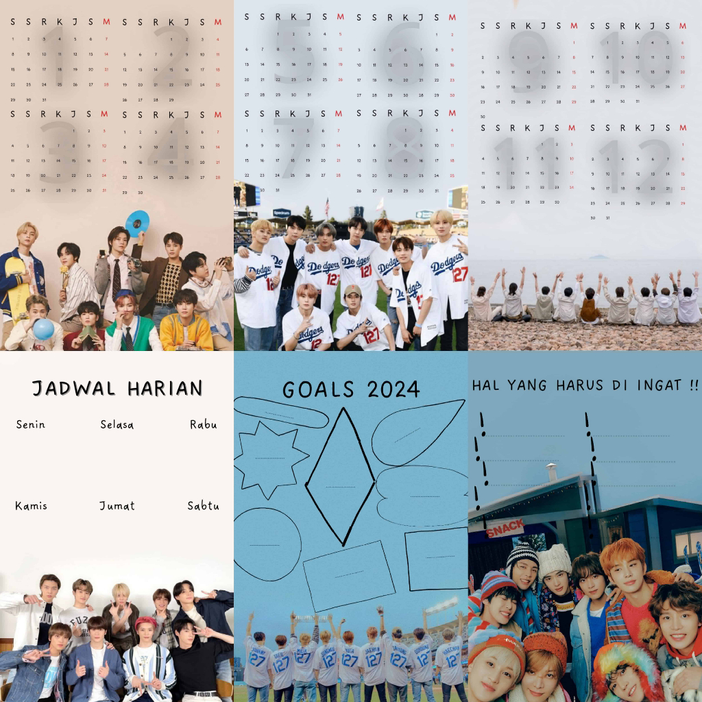 Jual Kalender Dinding Kpop Murah Exo Bts Seventeen Nct