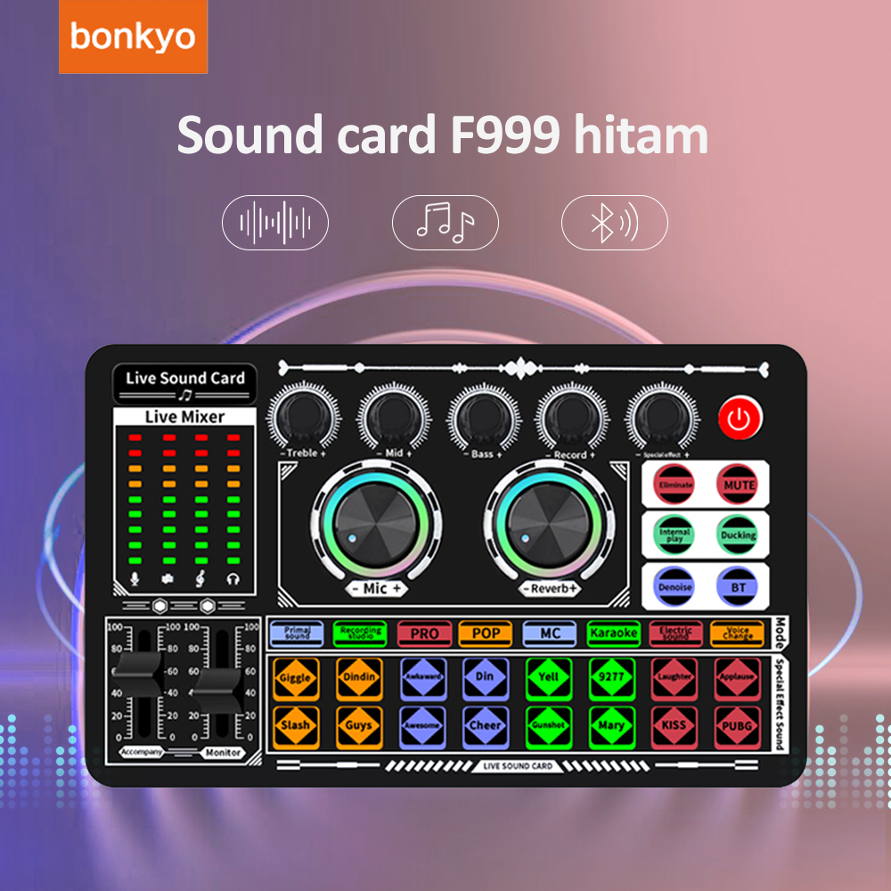 Jual Bonkyo F999 SoundCard Microphone Sound Audio Interface Mixer Sound