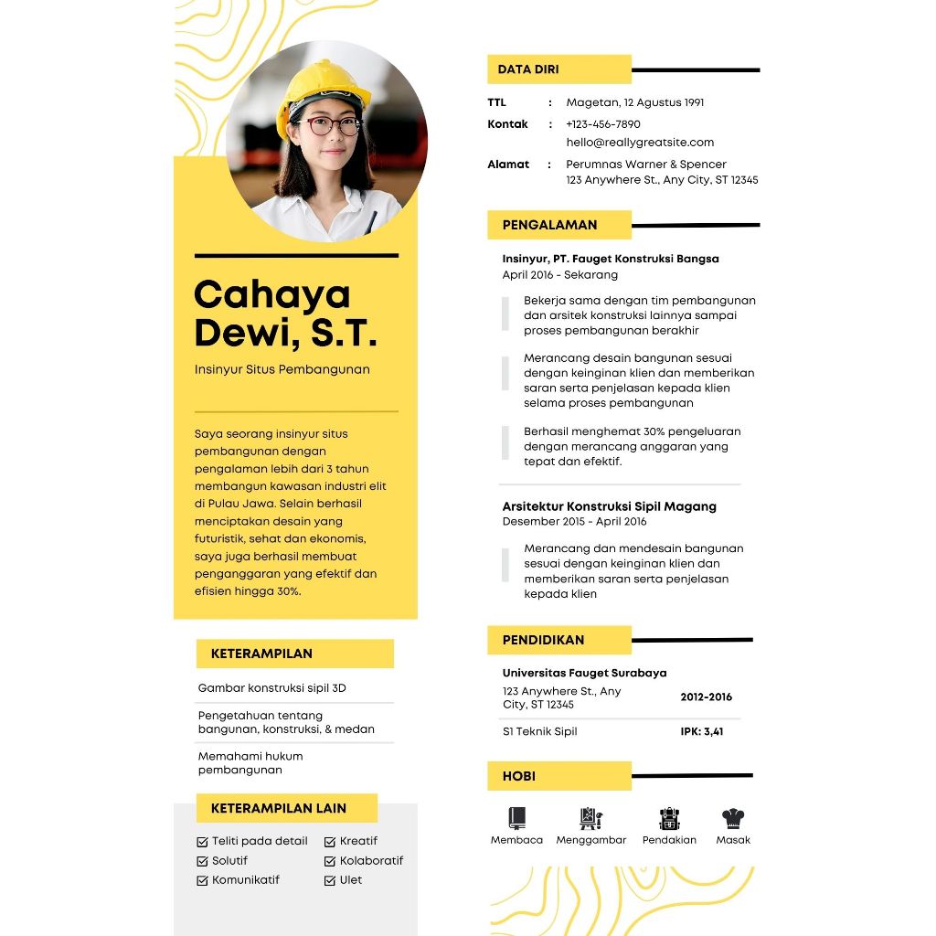 Jual Jasa Template Cv Desain Template Cv Curriculum Vitae Template