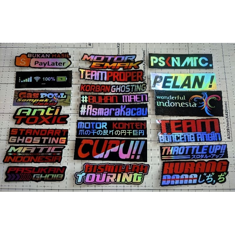 Jual Stiker Hologram Stiker Motor Hologram Stiker Kata Kata Stiker