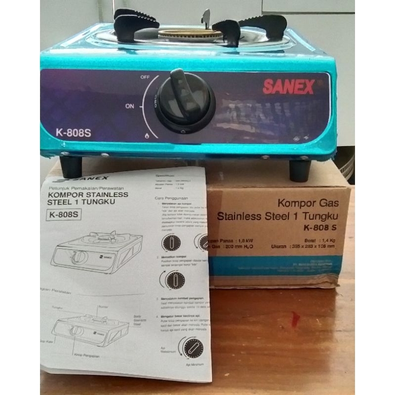 Jual SANEX K 808s Kompor Gas 1 Tungku Stainless Steel Anti Karat