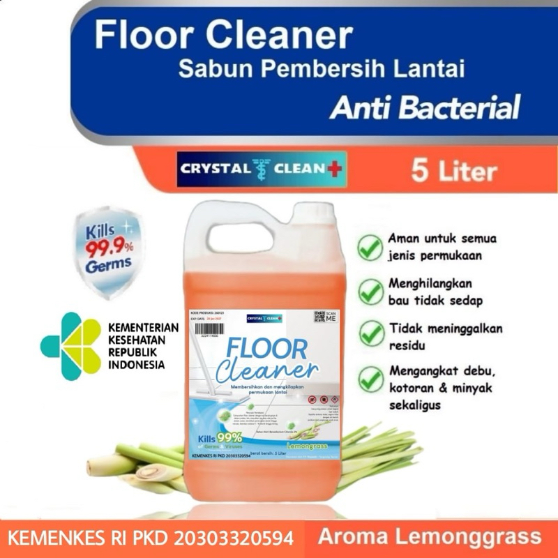 Jual Crystal Clean 5L Floor Cleaner Sabun Pel Pembersih Lantai Shopee