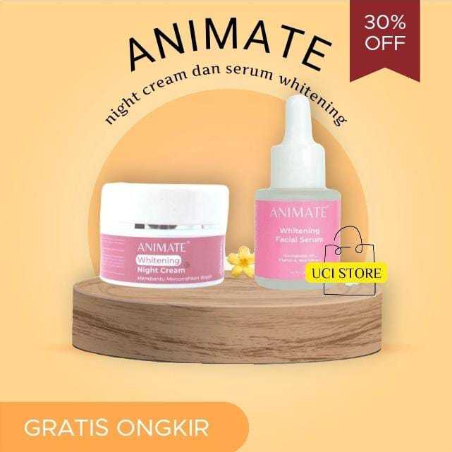 Jual Bundling Night Dan Serum Animate Night Cream Whitening Dan Serum