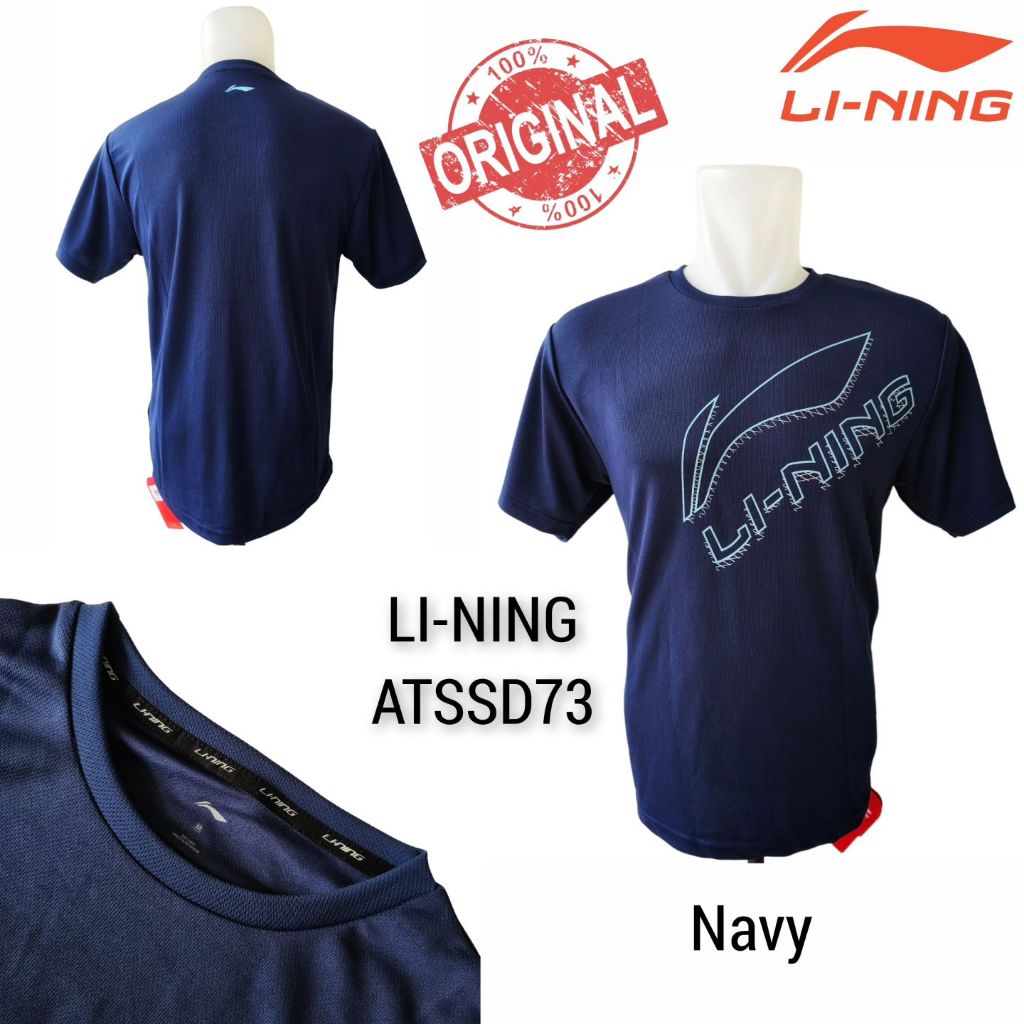 Jual Jersey Badminton Li Ning ATSSD73 Navy Kaos Baju Training