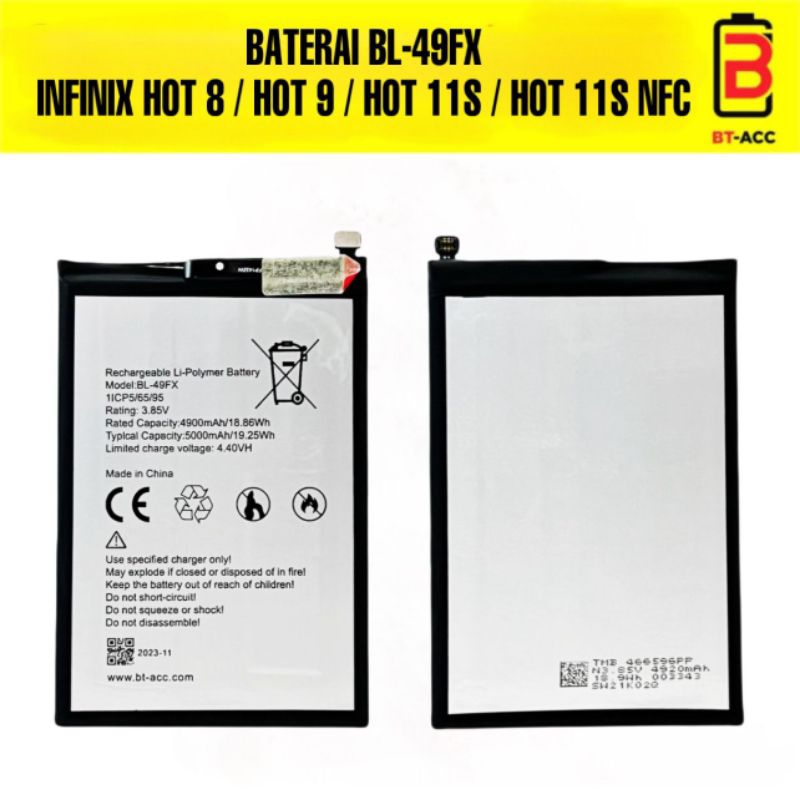 Jual Baterai Bl Fx For Infinix Hot Hot Hot S Hot S Nfc